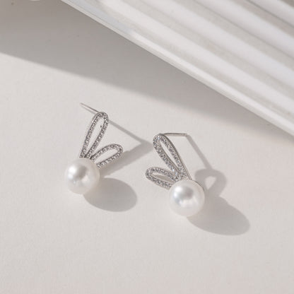 Savi Happy Bunny Pearl Earrings