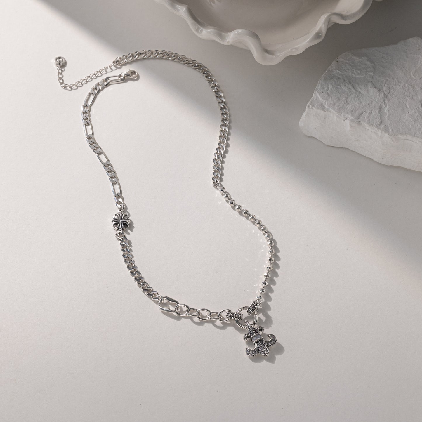 Deia Fleur-de-lis Pendant Necklace