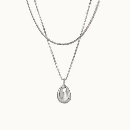 Alta Sculptural Droplet Pendant Double Necklace