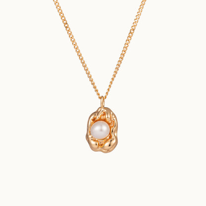 Lava Seal Pearl Droplet Necklace 40-45cm