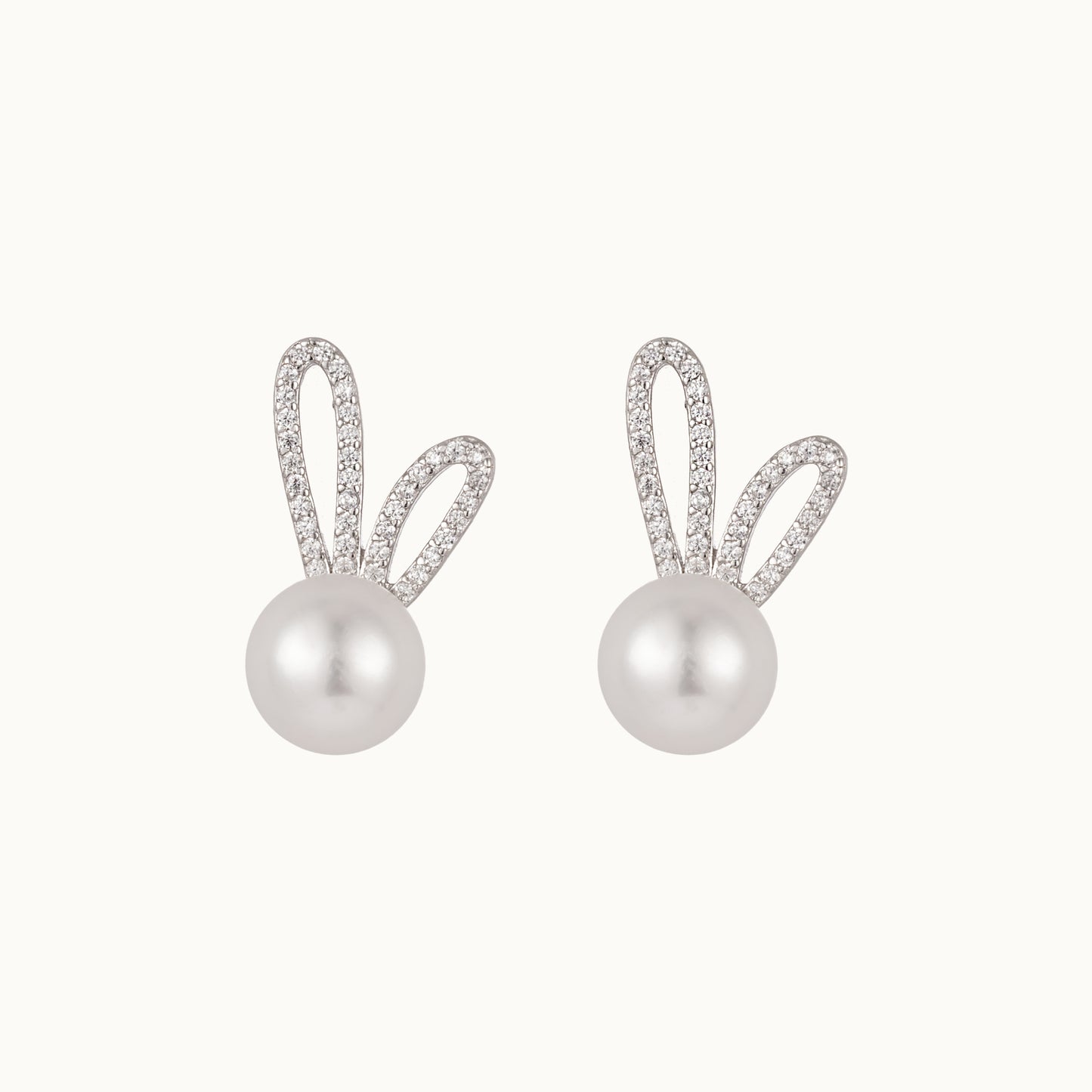 Savi Happy Bunny Pearl Earrings