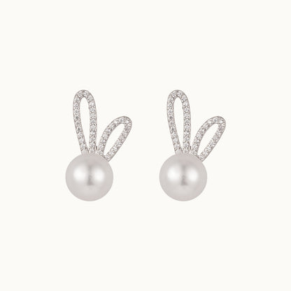 Savi Happy Bunny Pearl Earrings