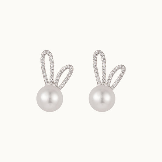 Savi Happy Bunny Pearl Earrings