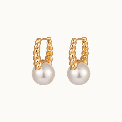 Venus Pearl Heirloom Huggie Earrings