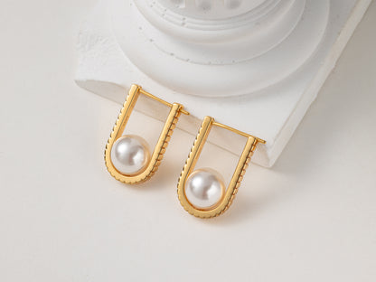 Venus Pearl Rome Huggie Earrings